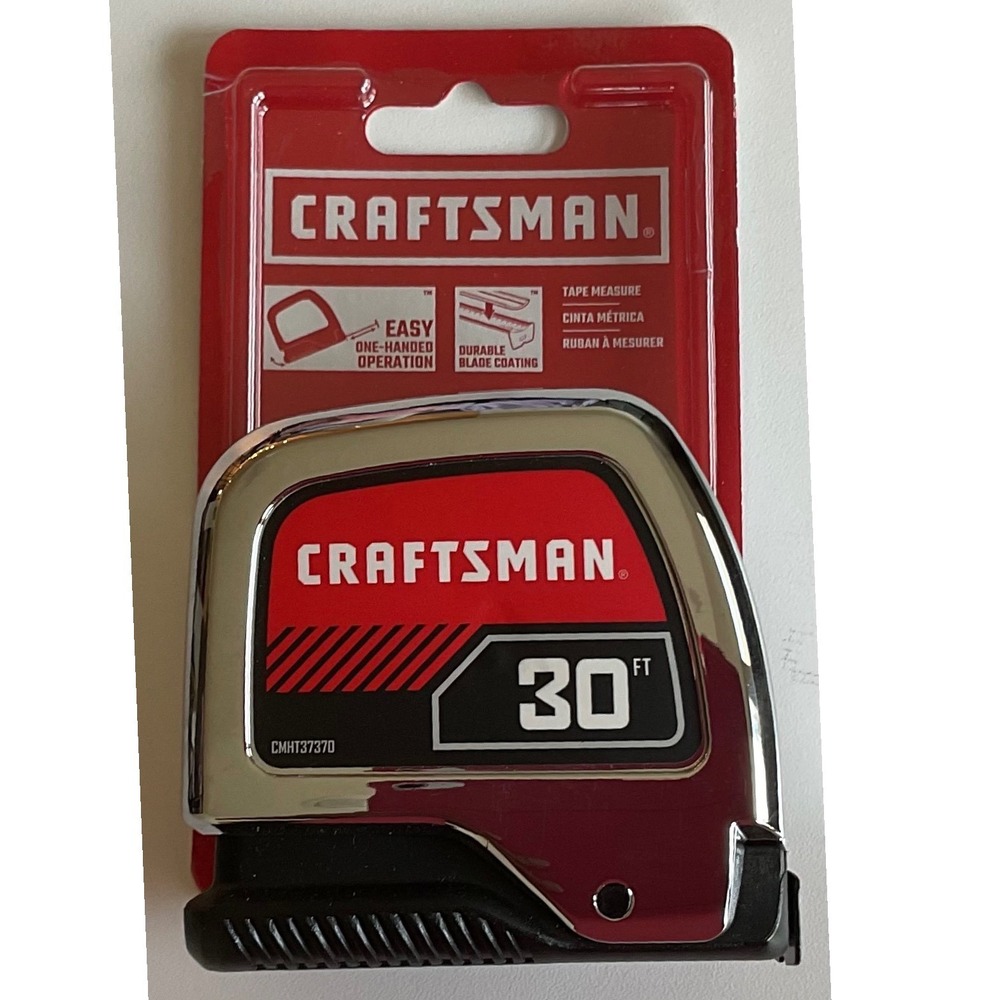 Craftsman 30ft Tape Measure Chrome Case Auto-Locking CMHT37370 New